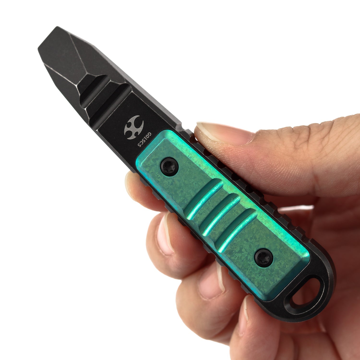 Kansept Kursor G015C5 Blackwash Titanium+Green Anodized Titanium EDC Tool