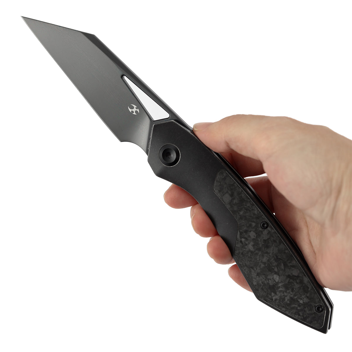 Kansept Strip K1113A1 Mirror DLC Magnacut Blade Carbon Fiber & Blackwash Titanium Hnadle Frame Lock Folding Knife