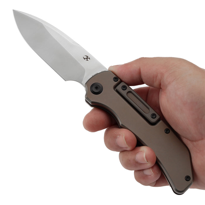 KANSEPT Hazard K1104H4 CPM-S35VN Blade Bronze Anodized and Stonewashed Titanium Handle Bali Lock Knife