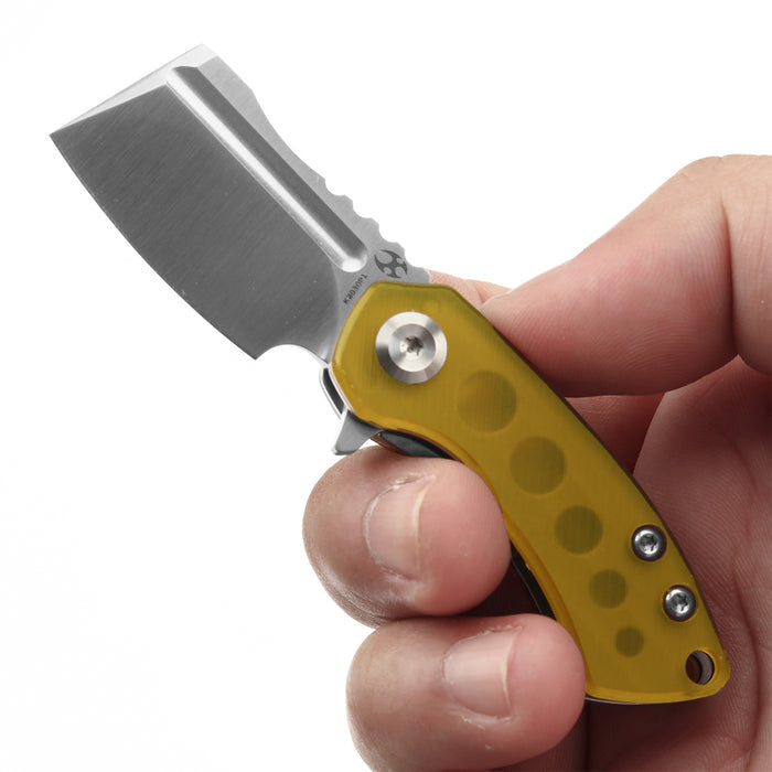 Kansept Mini Korvid K3030P1 CPM-S35VN Blade Amber PEI/Ultem Handle Liner Lock Folding Knife