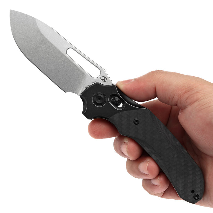 KANSEPT Quasar K1099V2 CPM 20CV Blade Titanium with FatCarbon Handle Cross Bar Lock