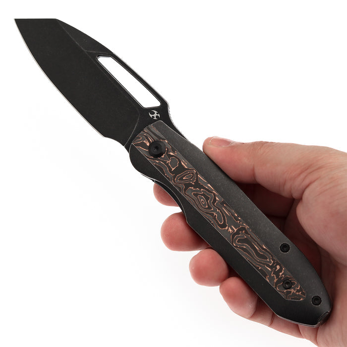 Kansept Knives Thunderhead K1106A1 CPM S35VN Blade Titanium with Copper Carbon Fiber Inlay Handle Frame Lock