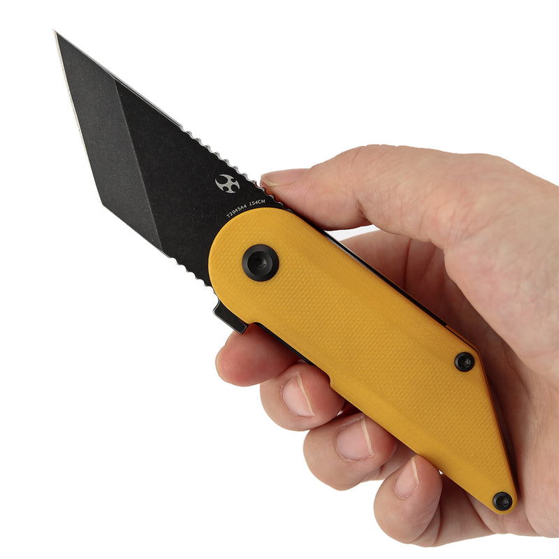 Kansept Dash T2045A4 154CM Blade Yellow G10 Handle Liner Lock Folding Knife