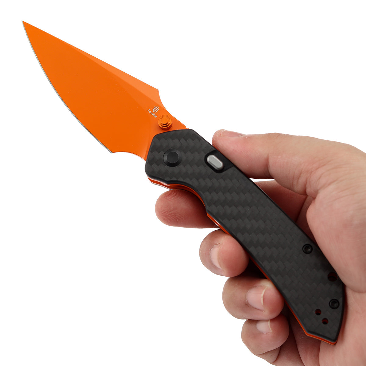 Tenable Fenrir B1034H5 Nitro-V Blade Twill Carbon Fiber Handle Top Liner Lock Folding Knife