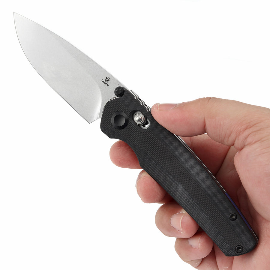 Tenable Raven T2109V4 14C28N Blade Black G10 Handle Cross Bar Lock Folding Knife