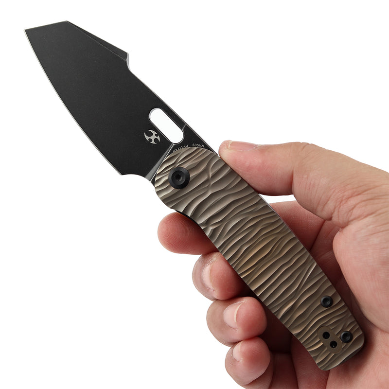 Kansept Orlok K2111A4 CPM-S35VN Blade Titanium Handle Nested Liner Lock Folding Knives
