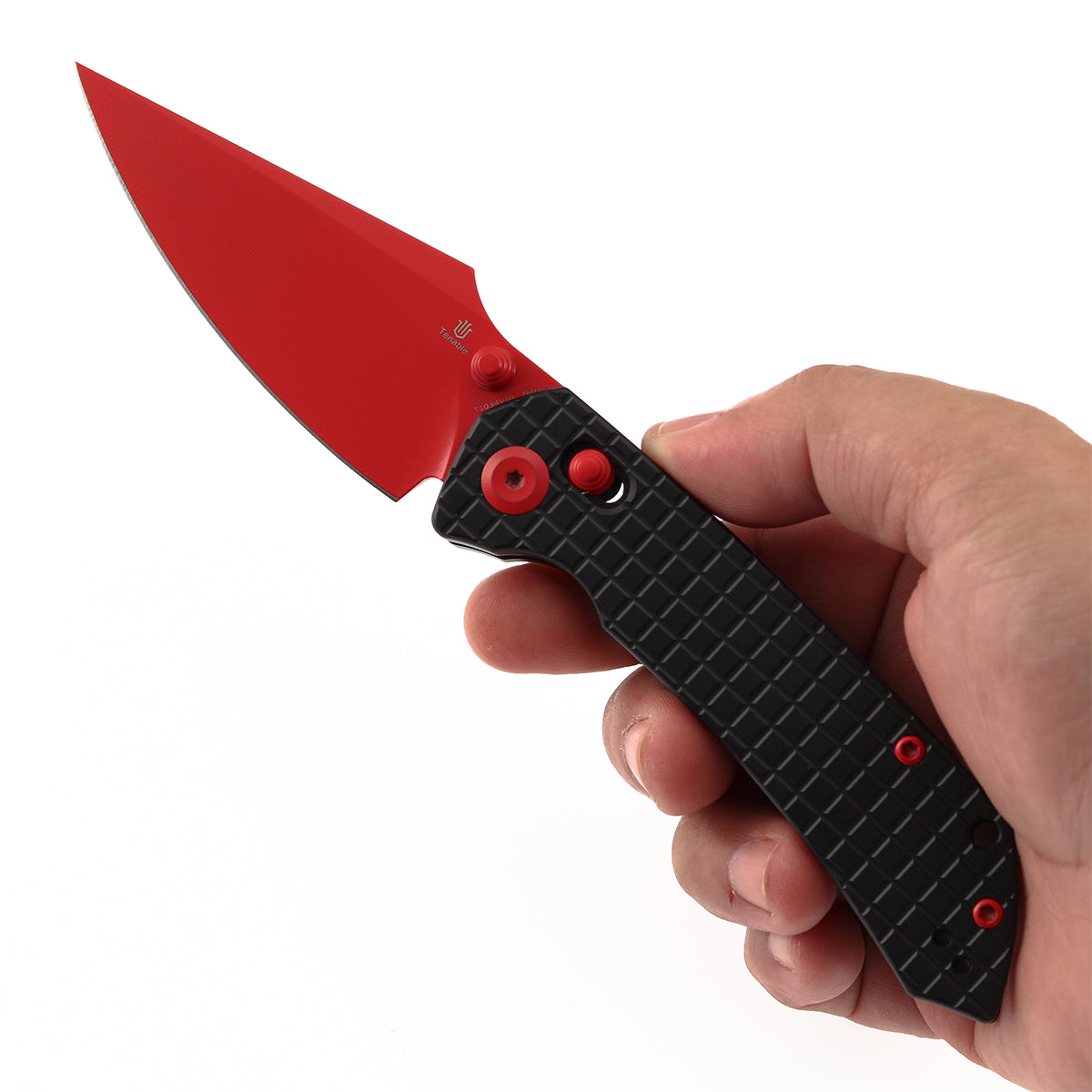 Tenable Fenrir T1034V10 Red Coated Nitro-V Blade Blcak Aluminum Crossbar Lock Folding Knife