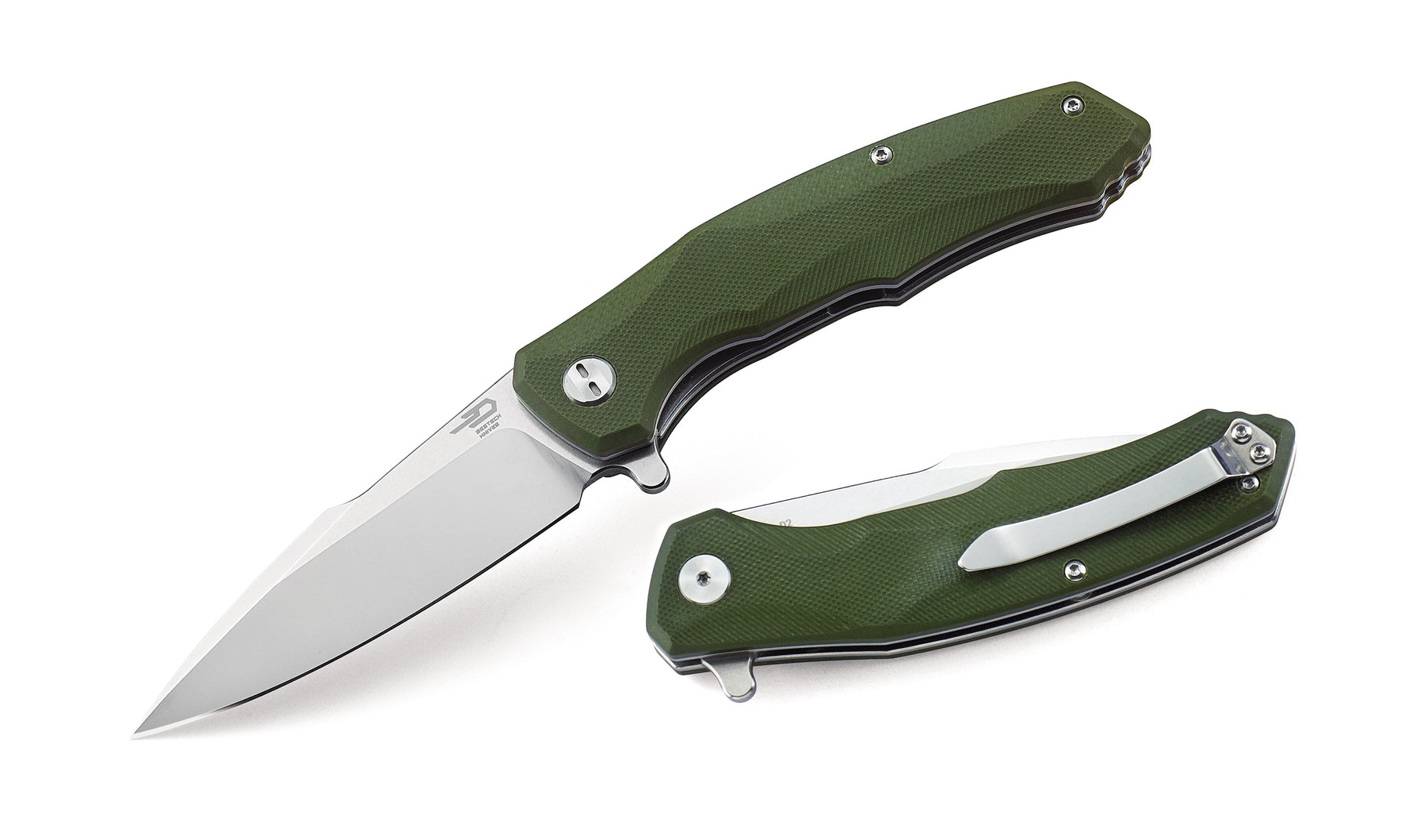 Bestech Warwolf BG04B D2 Blade Army Green G10 Handle Liner Lock Folding Knife