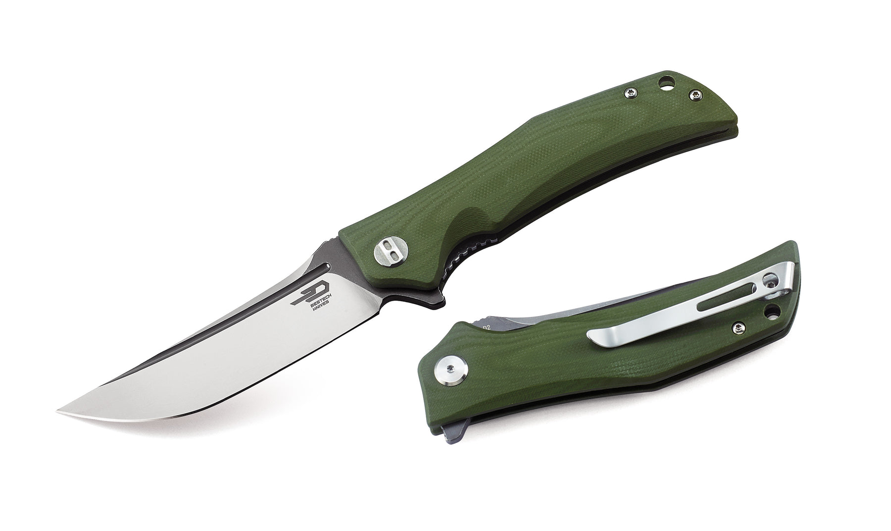 Bestech Scimitar BG05B-2 D2 Blade Black G10 Handle Liner lock Folding Knife