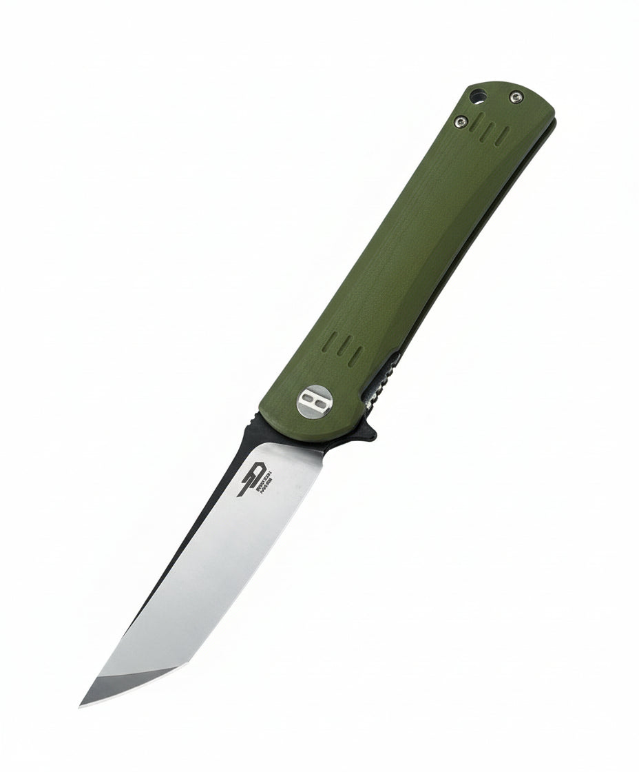 Bestech Kendo BG06B-2 D2 Blade Army Green G10 Handle Liner lock Folding Knife