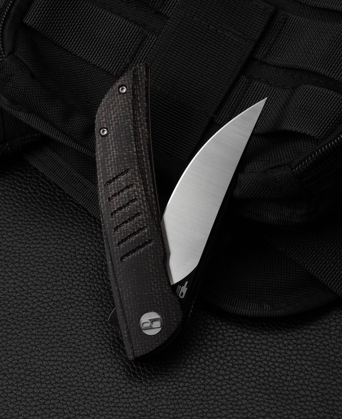 Navaja plegable Bestech Swift BG30B-2, hoja D2, mango Micarta negro, bloqueo Liner Lock