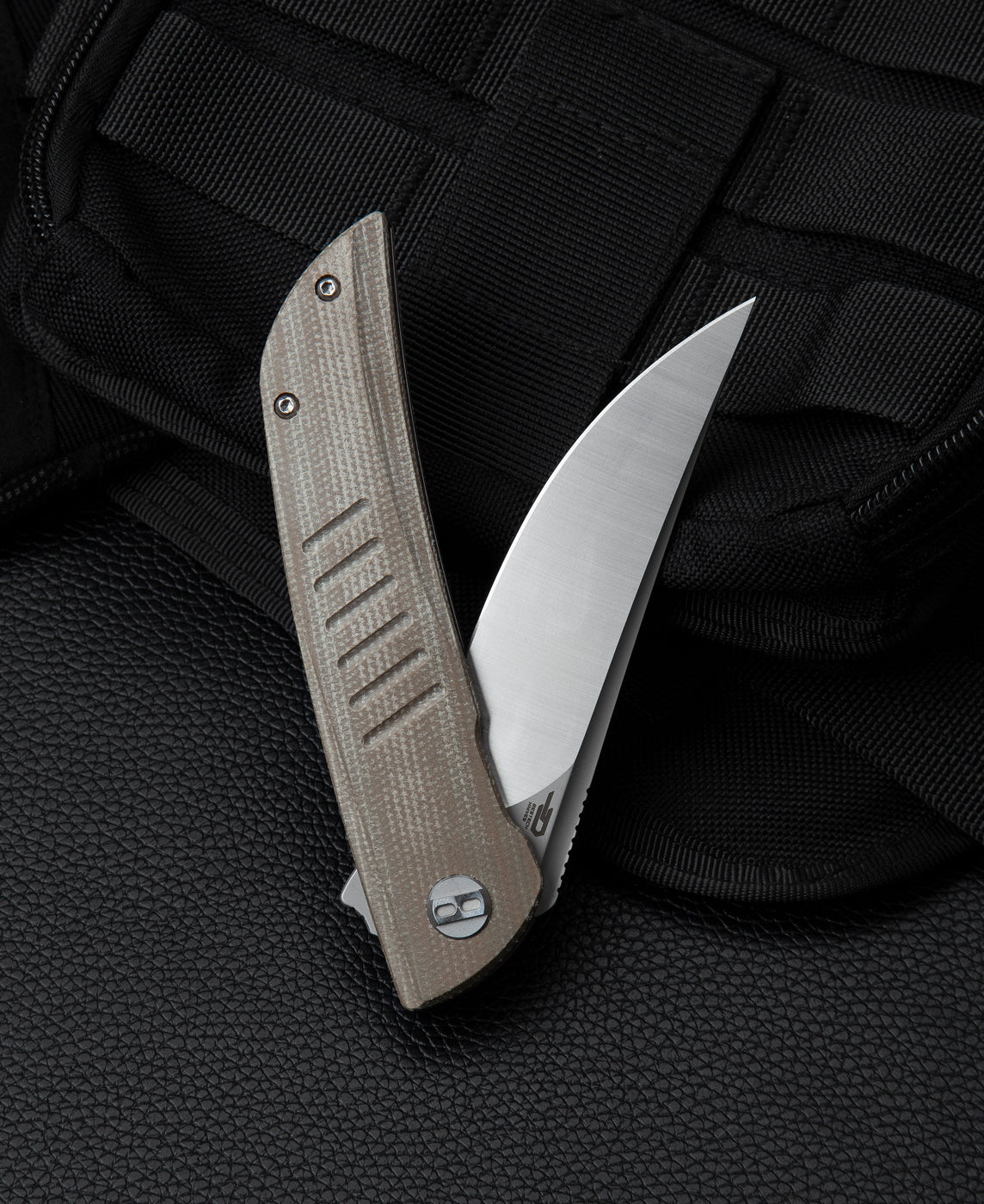 Bestech Swift BG30C-1 D2 Blade Beige Micarta Handle Liner Lock Folding Knife