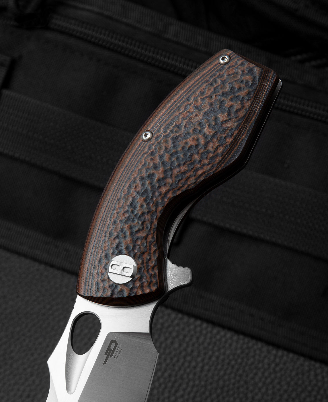 Bestech Lizard BG39A D2 Blade Black+Orange G10 Handle Liner Lock Folding Knife