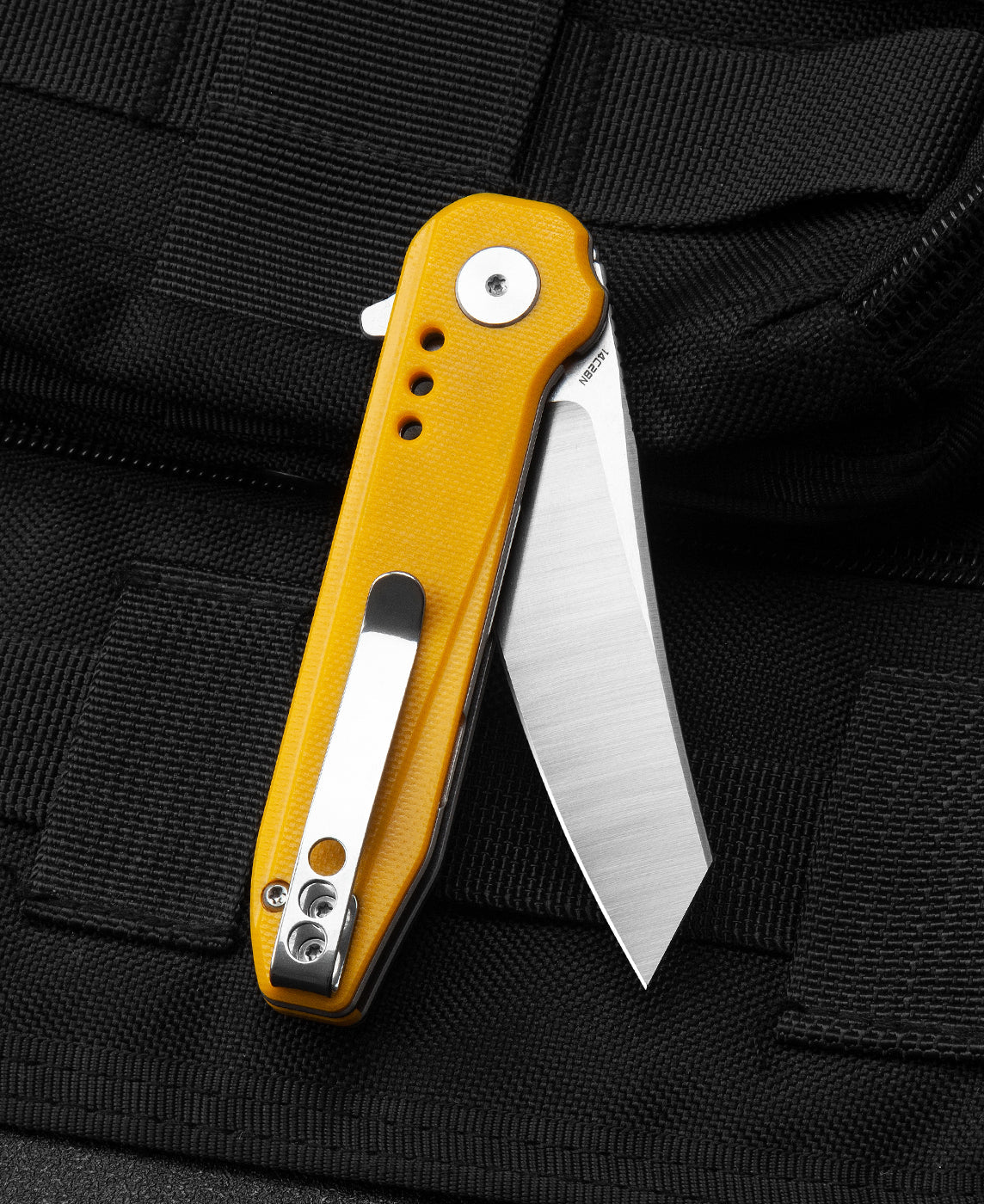 Bestech Syntax BG40B 14C28N Blade Yellow G10 Handle Liner Lock Folding Knife