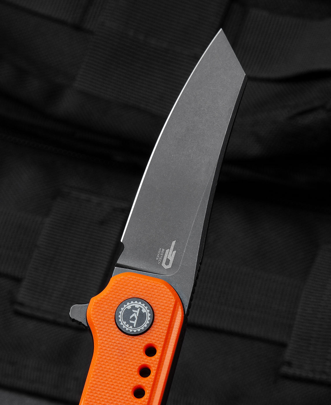 Bestech Syntax BG40C 14C28N Blade Orange Micarta Handle Liner Lock Folding Knife