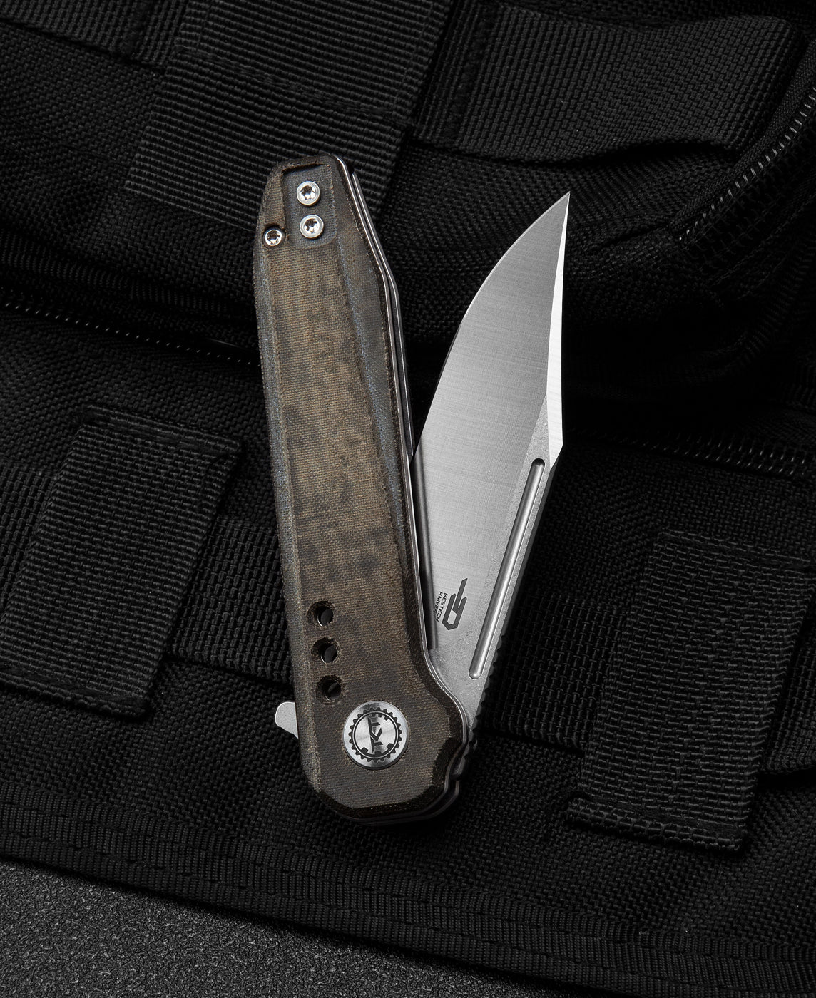 Bestech Syntax BG41E 154CM Blade Green Micarta Handle Liner Lock Folding Knife