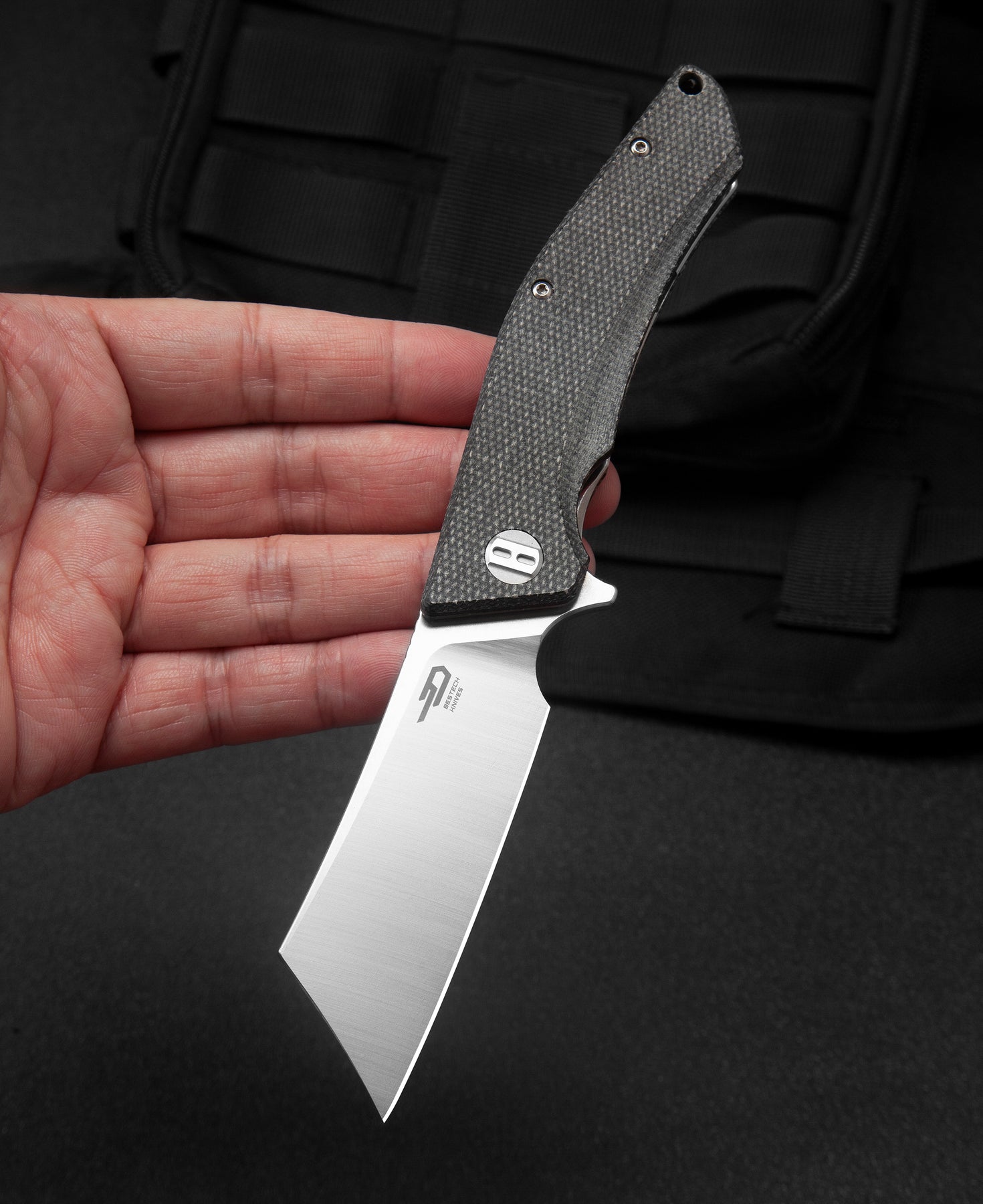 Bestech Cubis BG42A D2 Blade Micarta Handle Liner Lock Folding Knife