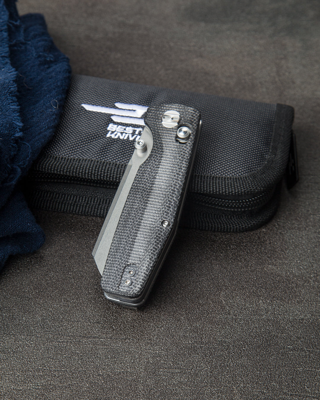 Bestech Slasher BG43A-1 D2 Blade Micarta Handle Crossbar Lock Folding Knife