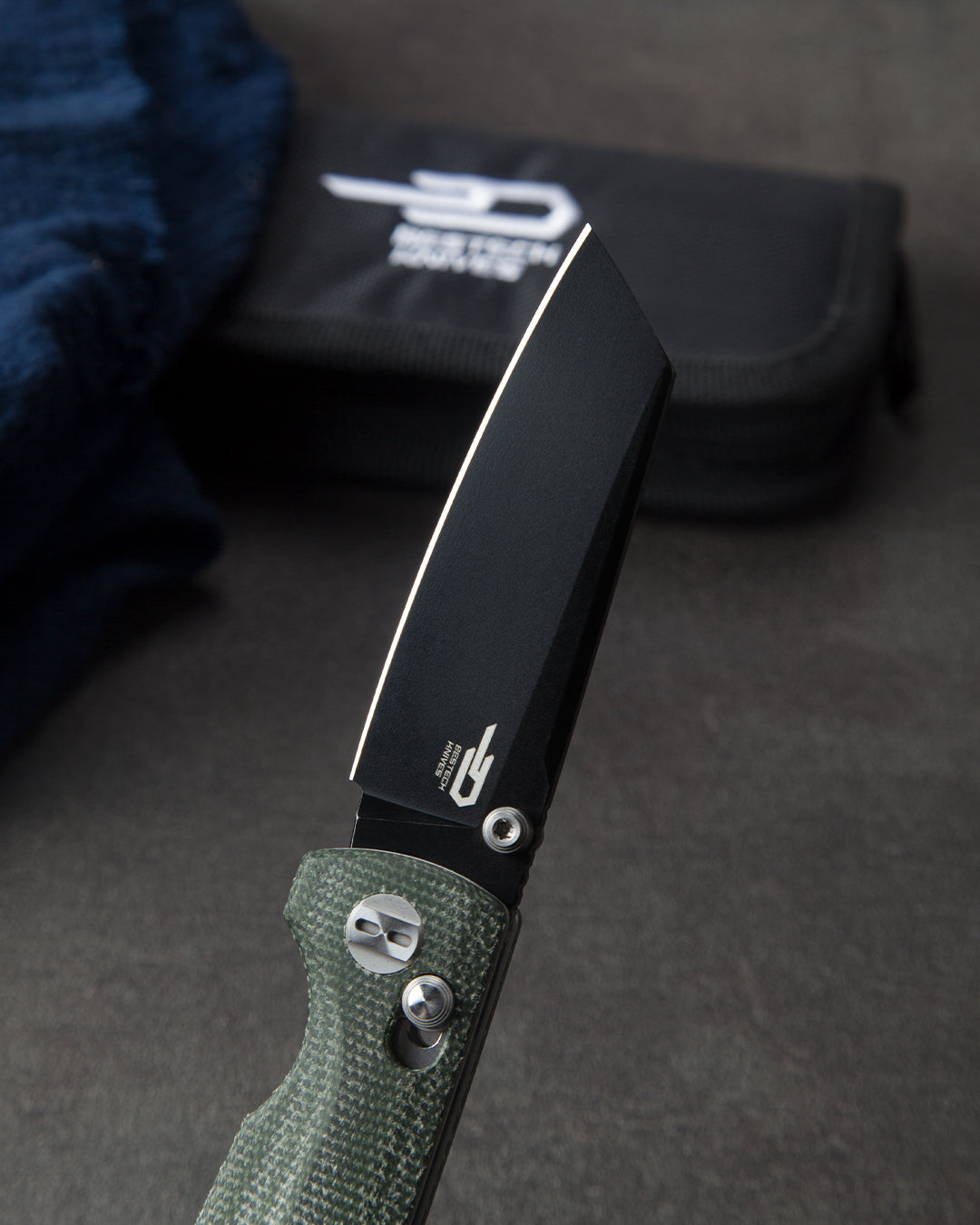 Bestech Slasher BG43B-2 D2 Blade Micarta Handle Crossbar Lock Folding Knife