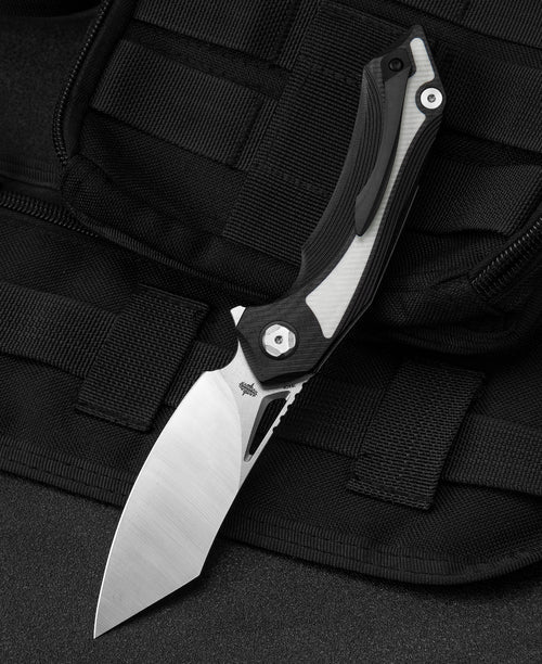 Bestech Kasta BG45A 154CM Blade Black and white G10 Handle Liner Lock Folding Knife