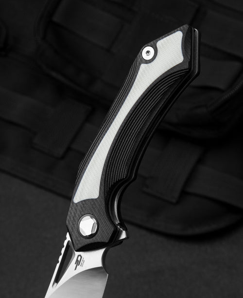Bestech Kasta BG45A 154CM Blade Black and white G10 Handle Liner Lock Folding Knife