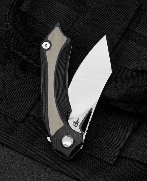 Bestech Kasta BG45B 154CM Blade Black and Beige G10 Handle Liner Lock Folding Knife