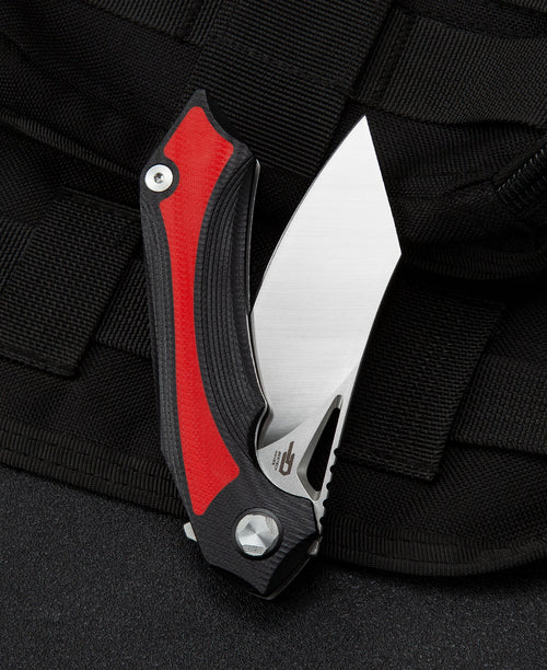 Bestech Kasta BG45C 154CM Blade Black and red G10 Handle Liner Lock Folding Knife