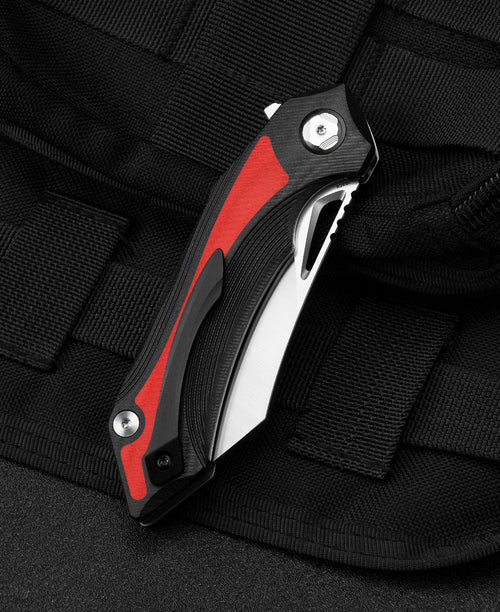 Bestech Kasta BG45C 154CM Blade Black and red G10 Handle Liner Lock Folding Knife