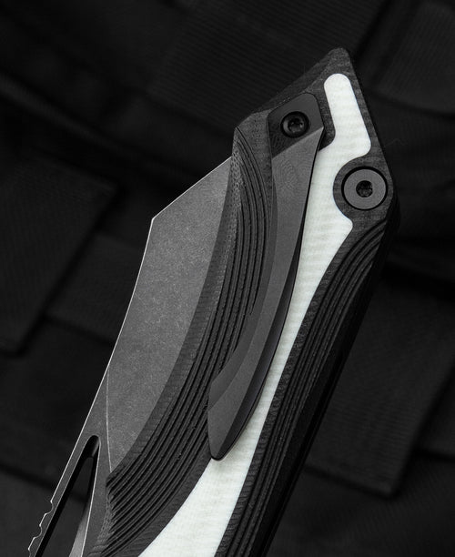 Bestech Kasta BG45D 154CM Blade Black and white G10 Handle Liner Lock Folding Knife