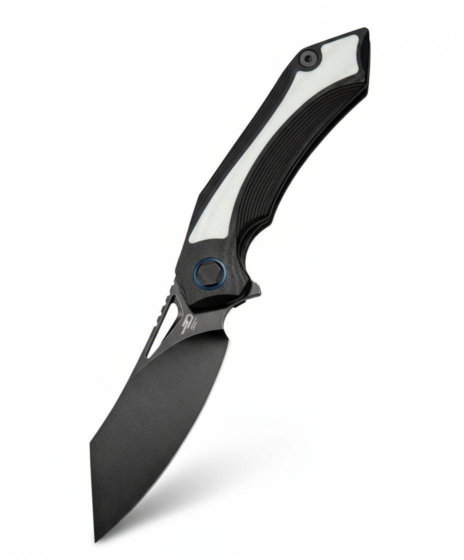 Bestech Kasta BG45D 154CM Blade Black and white G10 Handle Liner Lock Folding Knife