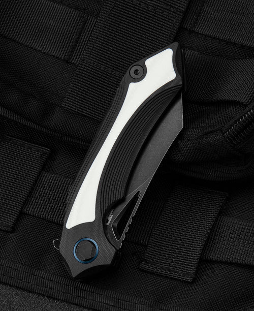 Bestech Kasta BG45D 154CM Blade Black and white G10 Handle Liner Lock Folding Knife