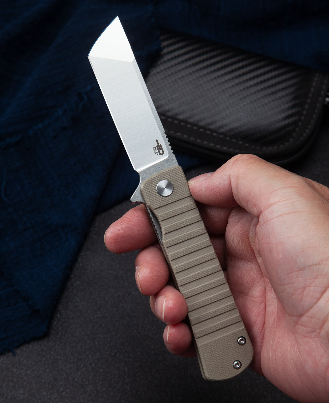 Bestech Titan BG49A-2 D2 Blade Beige G10 Handle Liner Lock Folding Knife