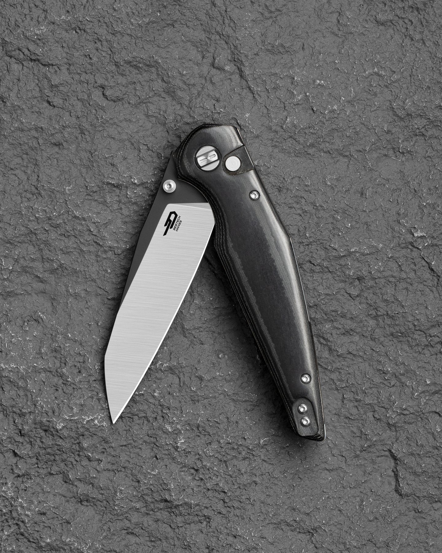 Bestech Snakebird BG58B 14C28N Blade Black Micarta Handle Button Lock Folding Knife