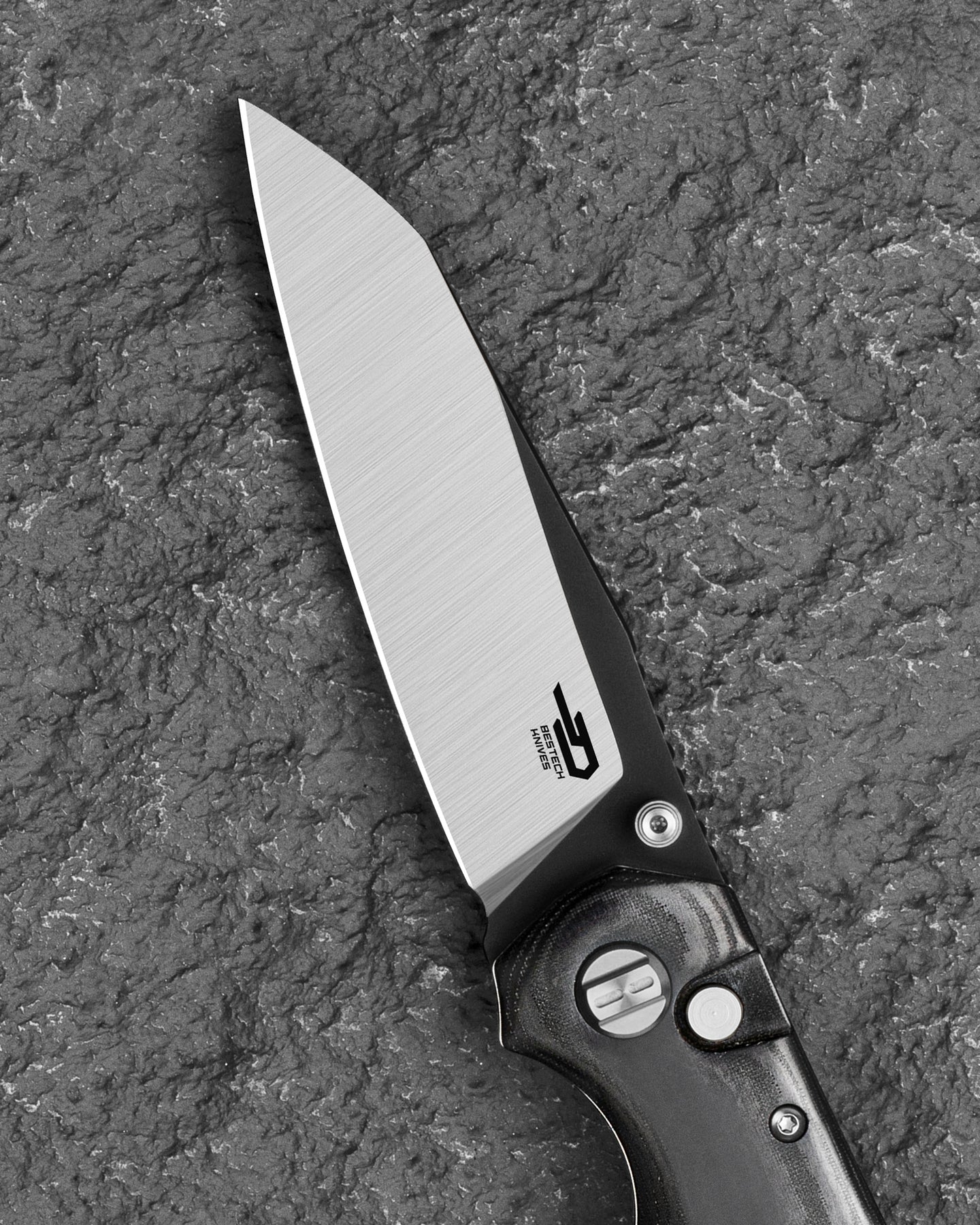 Bestech Snakebird BG58B 14C28N Blade Black Micarta Handle Button Lock Folding Knife