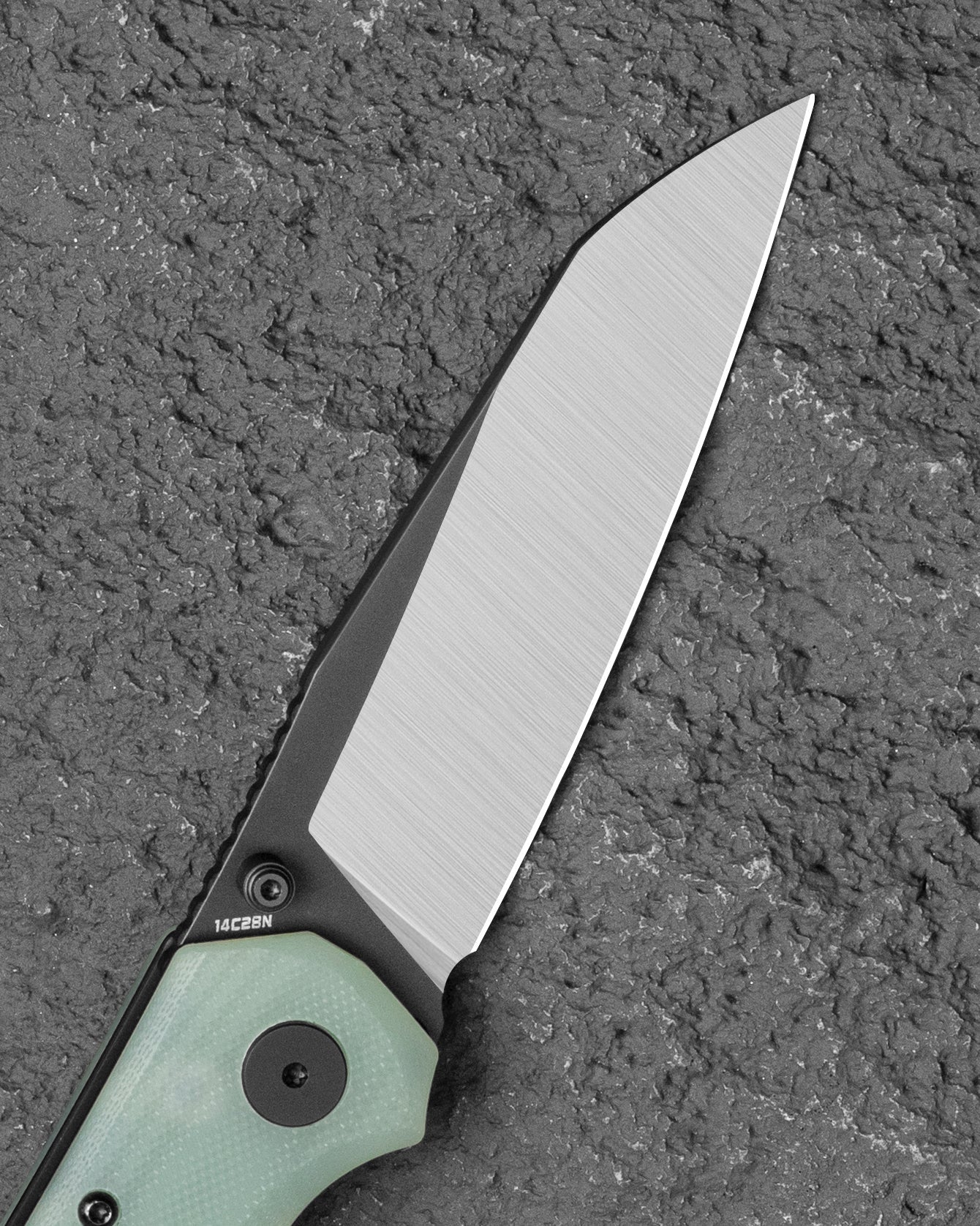 Bestech Snakebird BG58D 14C28N Blade Transparent G10 Handle Button Lock Folding Knife