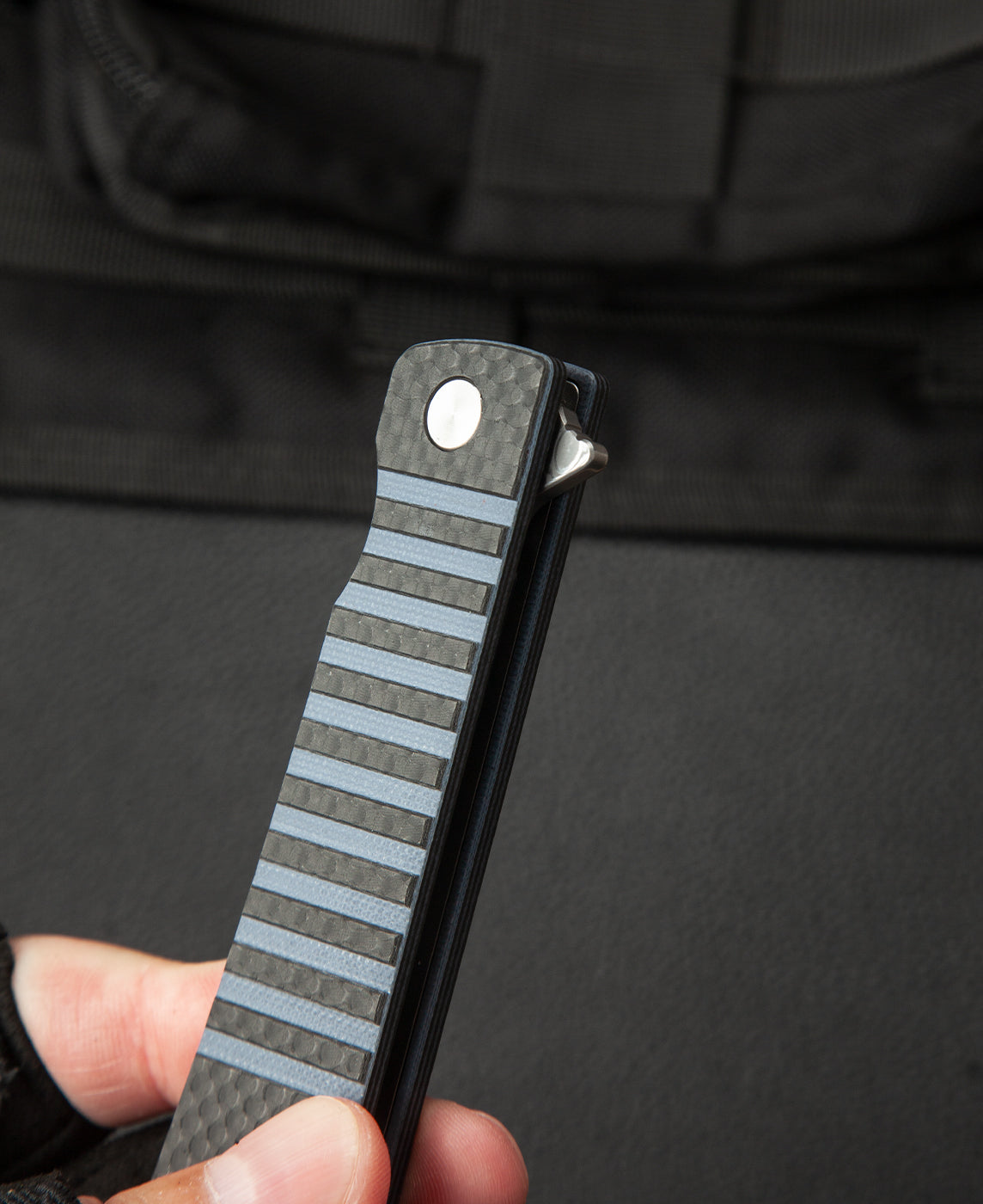 Bestech Titan BL05A Damascus Blade Carbon Fiber and G10 Handle Liner Lock Folding Knife