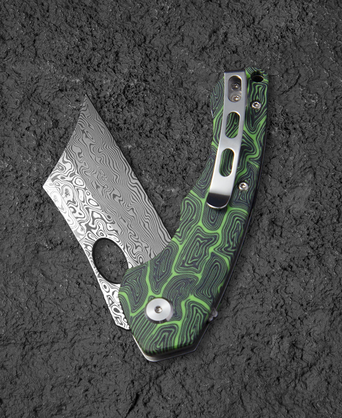 Bestech Skirmish BL07C Damascus Blade G10 Handle Liner Lock Folding Knife