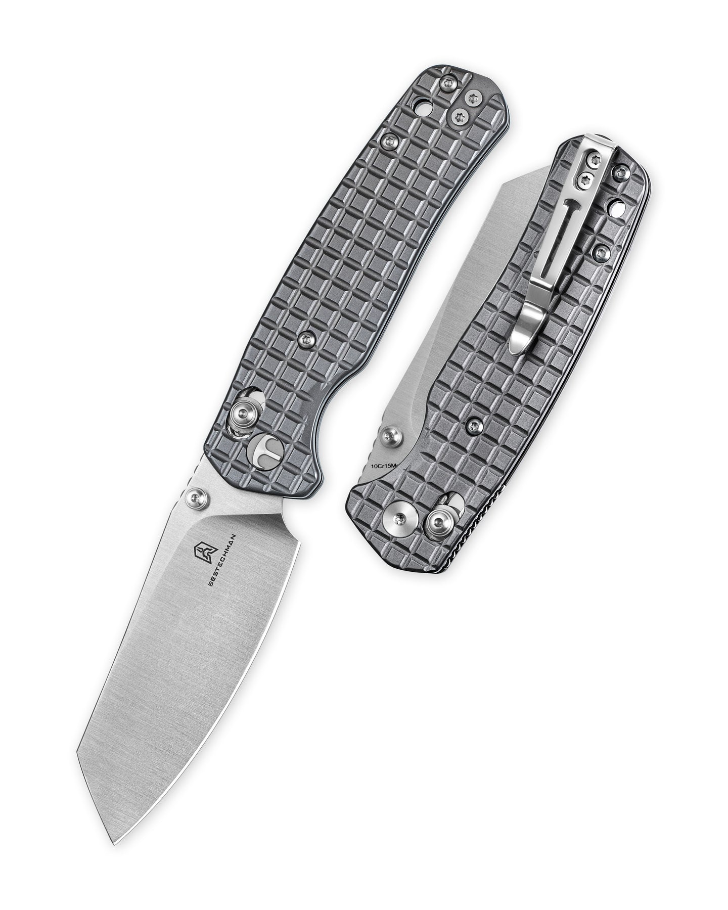 Bestechman Cicada's Wing BMK06-S-1 10Cr15MoV Blade Stainless Steel Handle Crossbar Lock Folding Knife