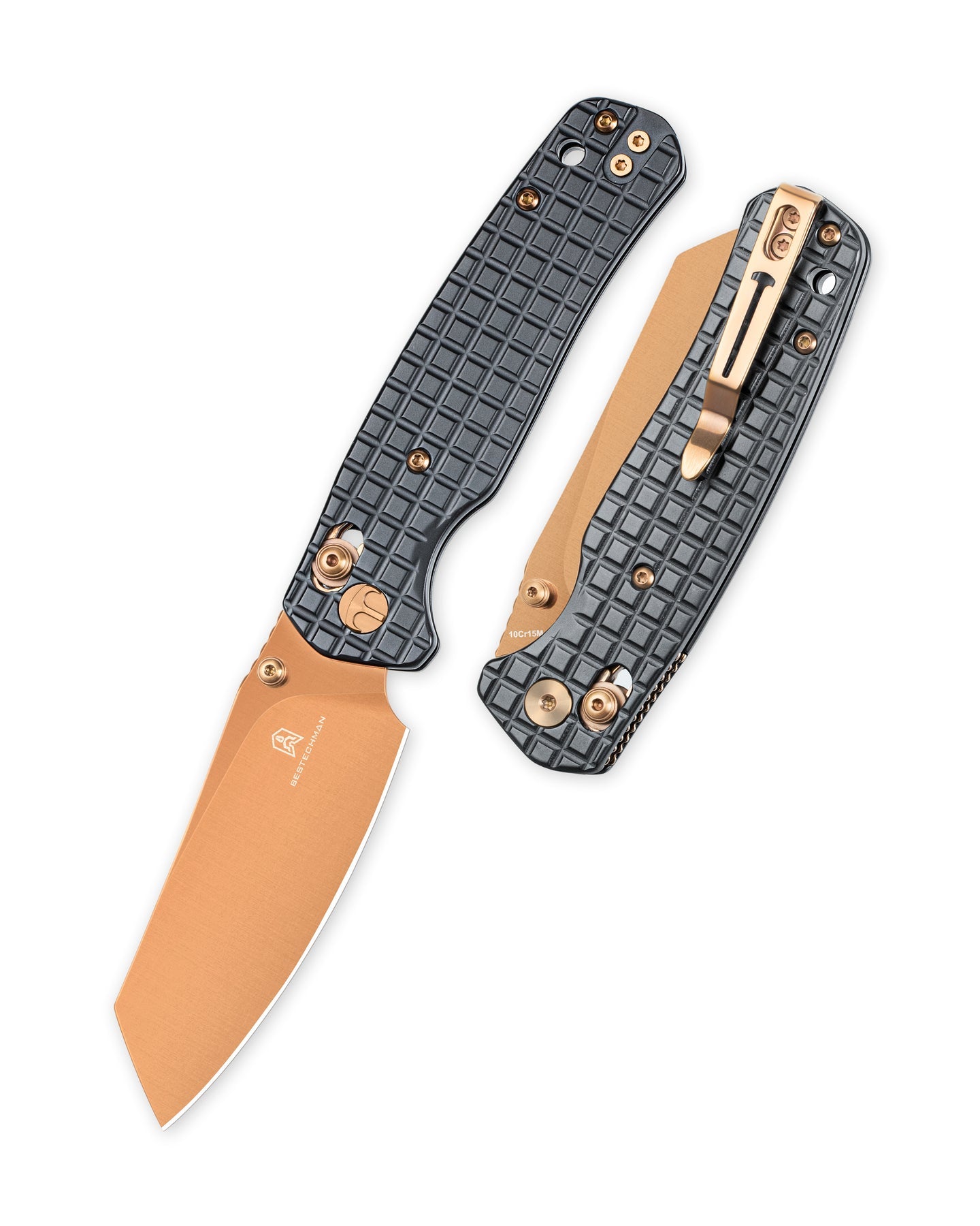Bestechman Cicada's Wing BMK06-S-3 10Cr15MoV Blade Stainless Steel Handle Crossbar Lock Folding Knife