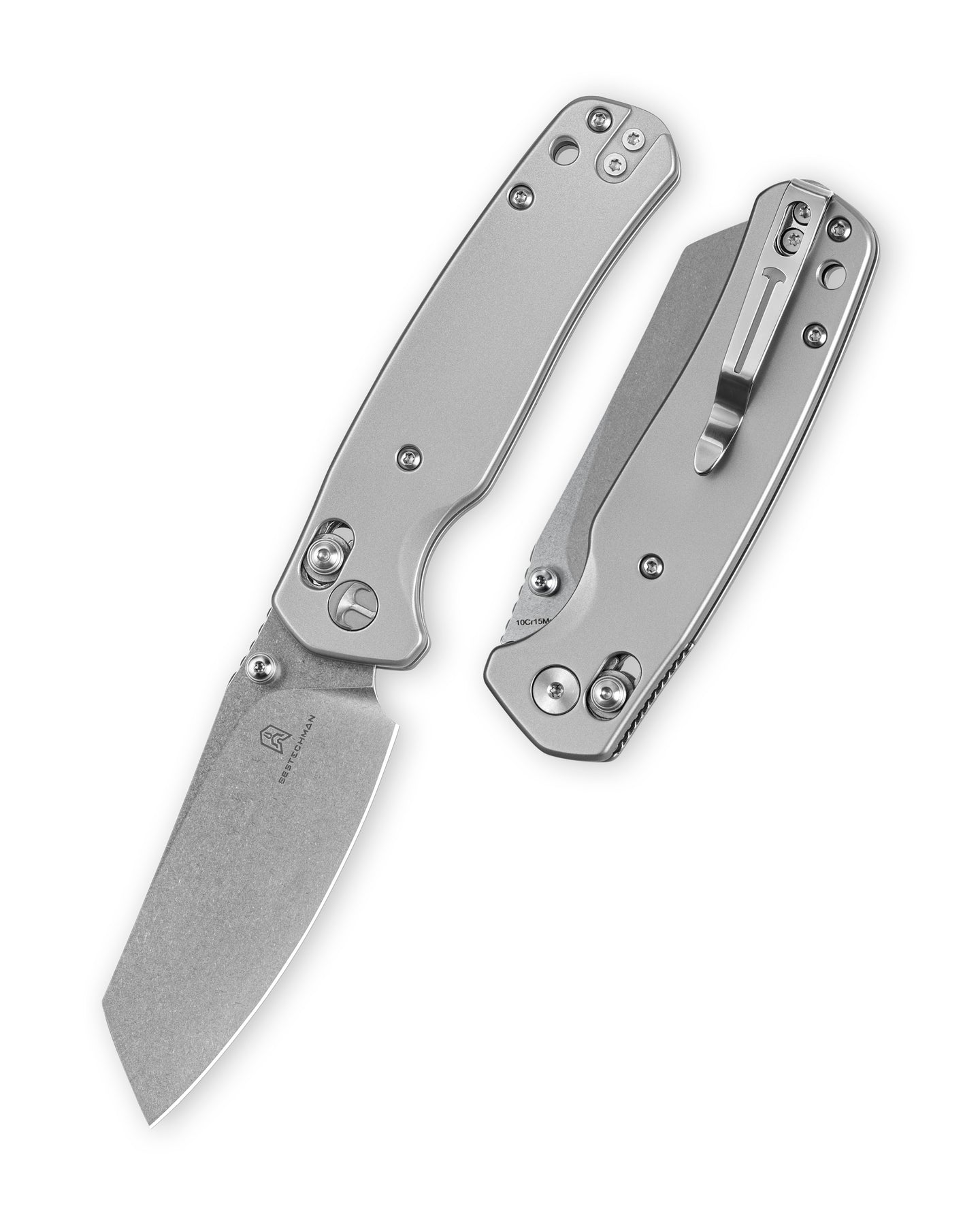 Bestechman Cicada's Wing BMK06-S-7 10Cr15MoV Blade Stainless Steel Handle Crossbar Lock Folding Knife