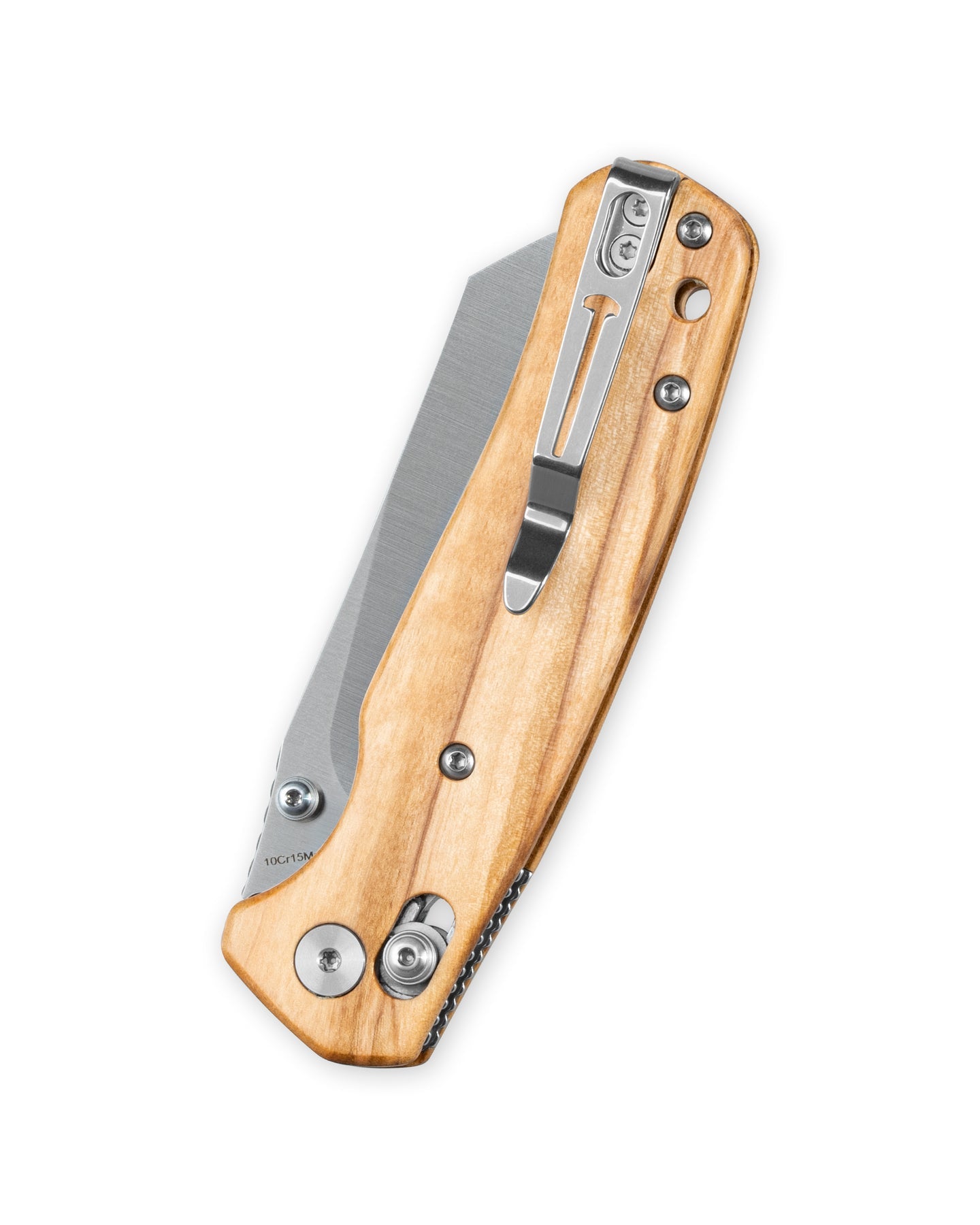 Bestechman Cicada's Wing BMK06-W-1 10Cr15MoV Blade Olive Wood Handle Crossbar Lock Folding Knife
