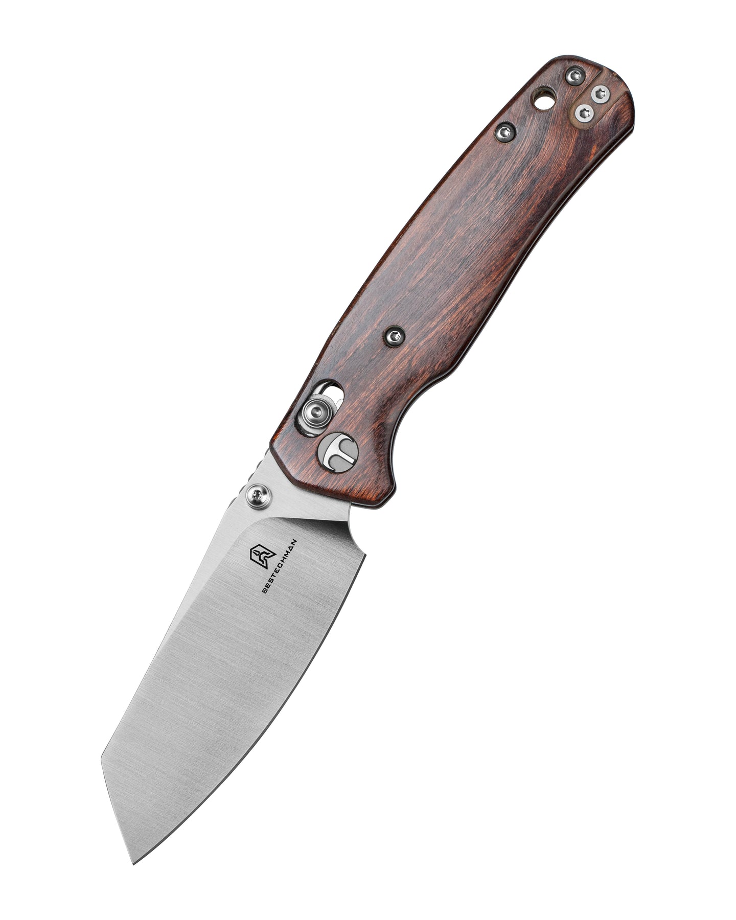 Bestechman Cicada's Wing BMK06-W-3 10Cr15MoV Blade Desert Ironwood Handle Crossbar Lock Folding Knife