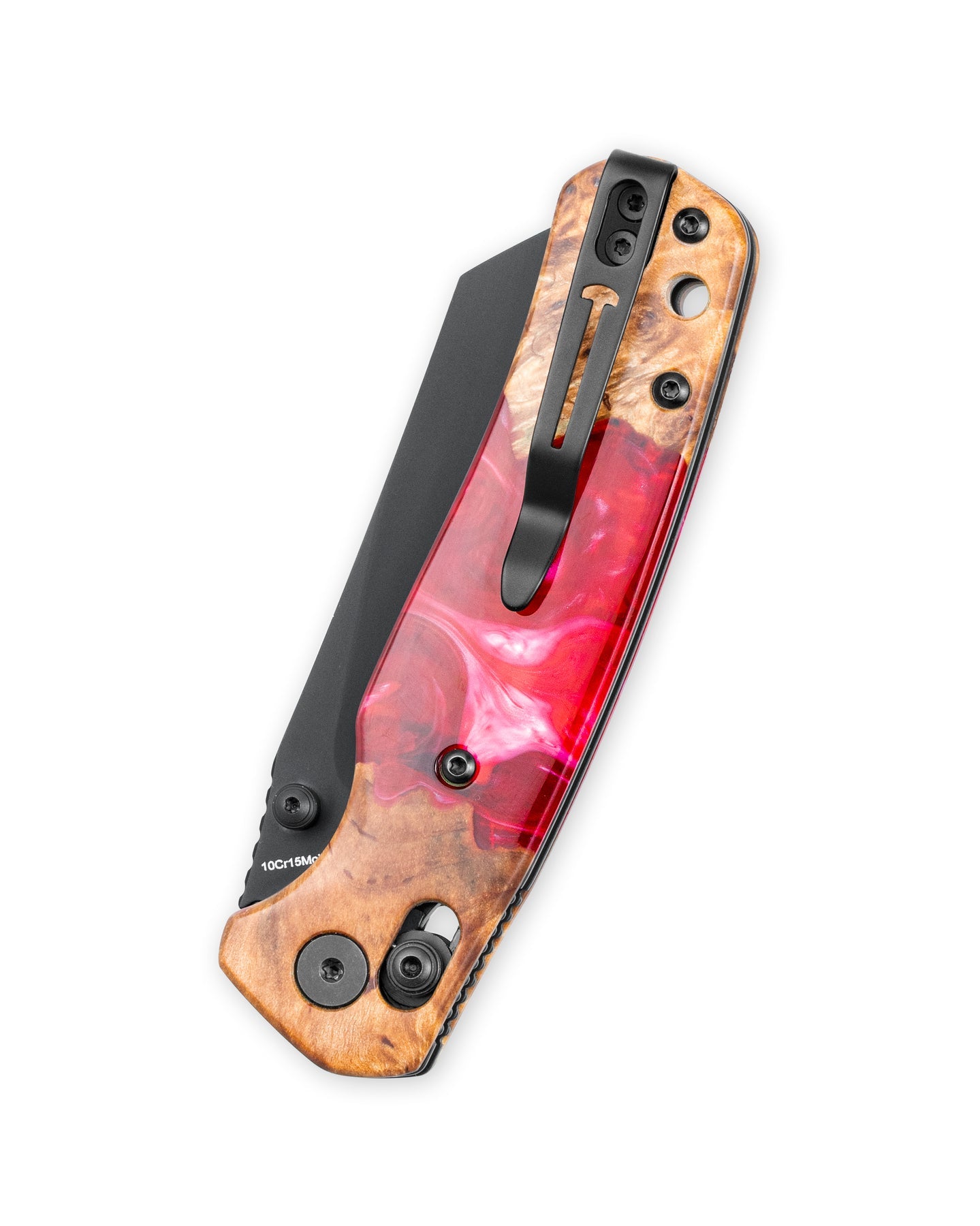 Bestechman Cicada's Wing BMK06-W-5 10Cr15MoV Blade Wood and Resin Handle Crossbar Lock Folding Knife