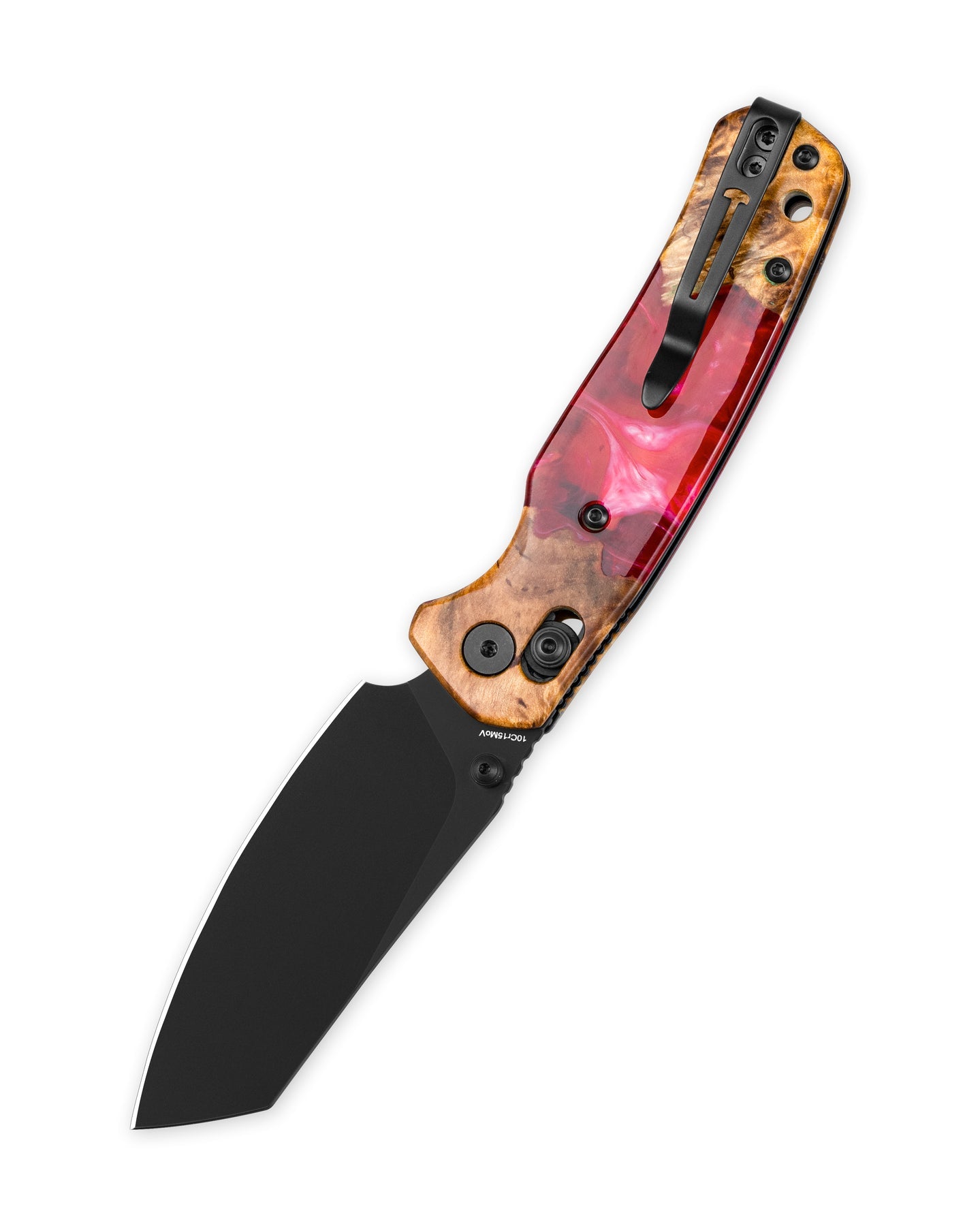 Bestechman Cicada's Wing BMK06-W-5 10Cr15MoV Blade Wood and Resin Handle Crossbar Lock Folding Knife