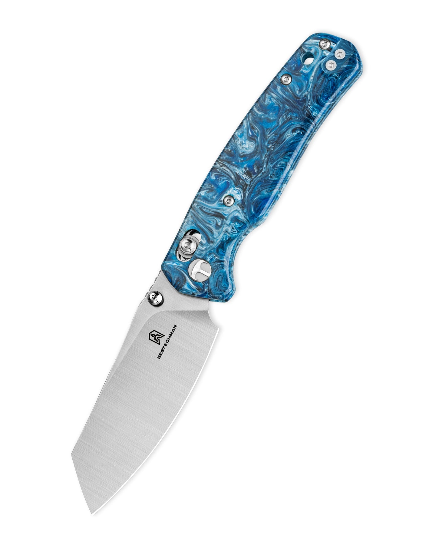 Bestechman Cicada's wing BMK06Q 10Cr15MoV Blade Resin Handle Crossbar Lock Folding Knife
