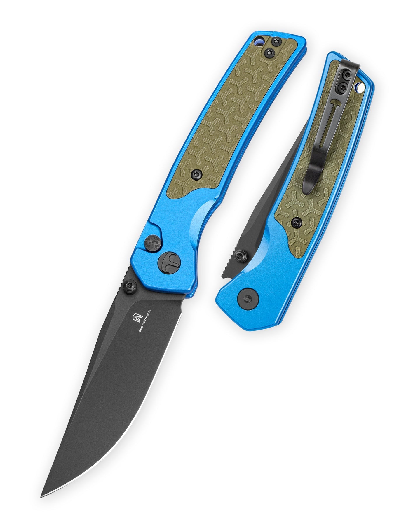 Bestechman Icebreaker BMK16E D2 Blade Aluminum Handle Button Lock Folding Knife