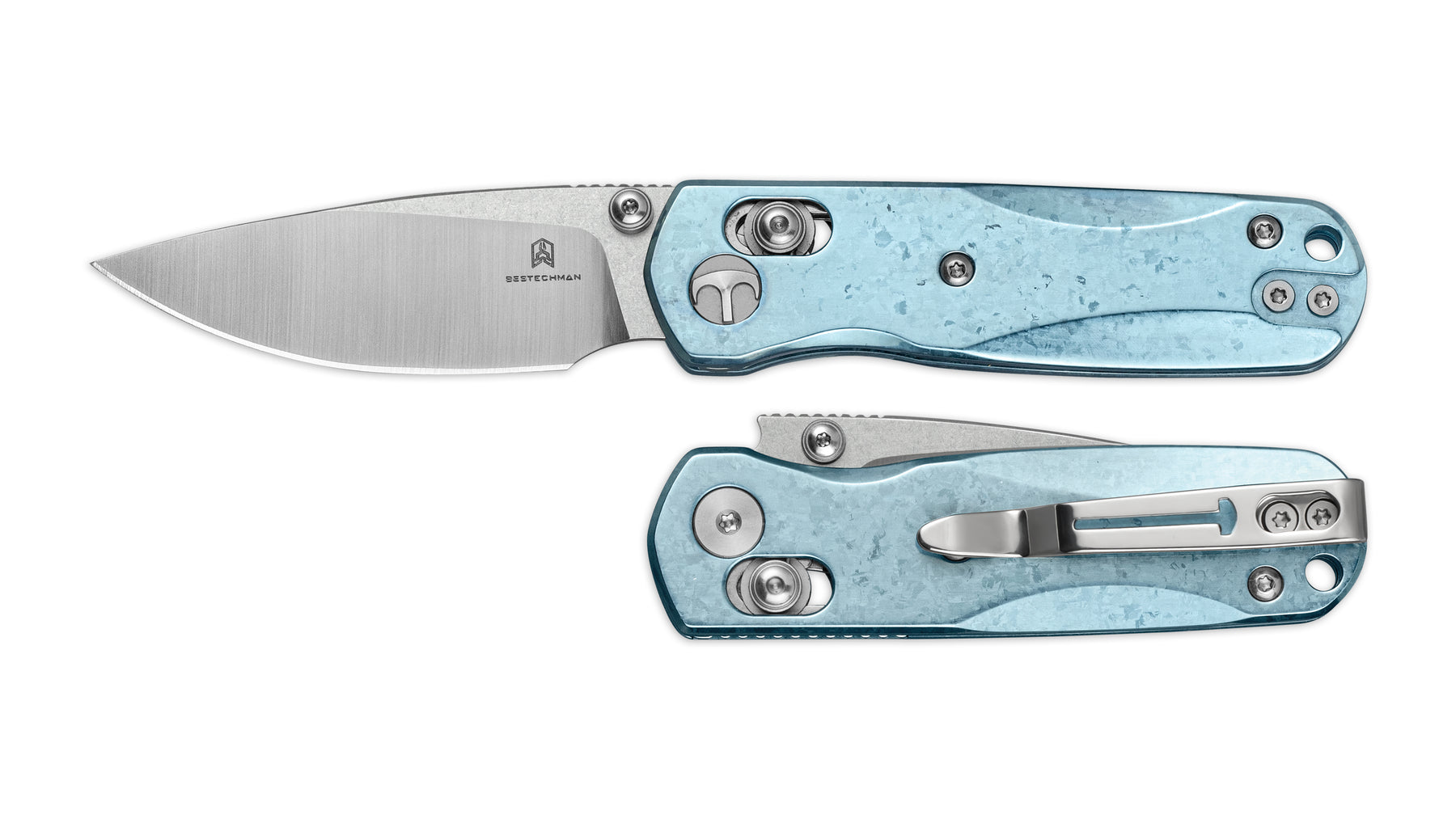 Bestechman Sprite BMK21G M390 Blade Crystallized Titanium Handle Crossbar Lock Folding Knife