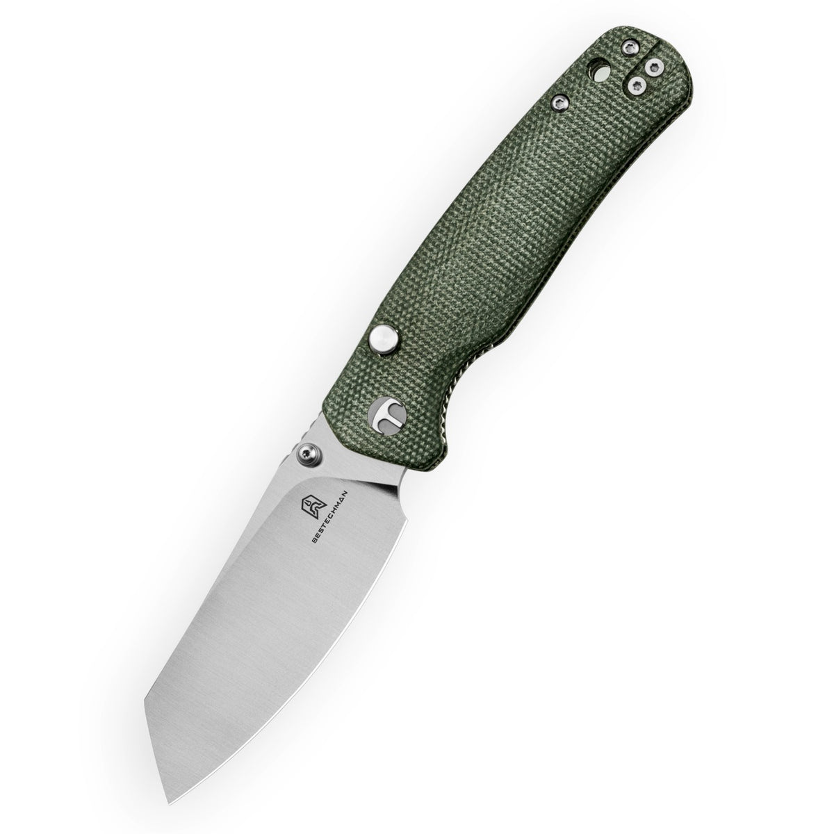 Bestechman Cicada's Wing-TL BMK24-M-2 10Cr15CoMoV Blade Blue Micarta Handle Top Liner Lock Folding Knife