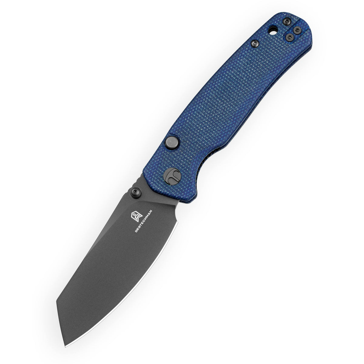 Bestechman Cicada's Wing-TL BMK24-M-4 10Cr15CoMoV Blade Blue Micarta Handle Top Liner Lock Folding Knife