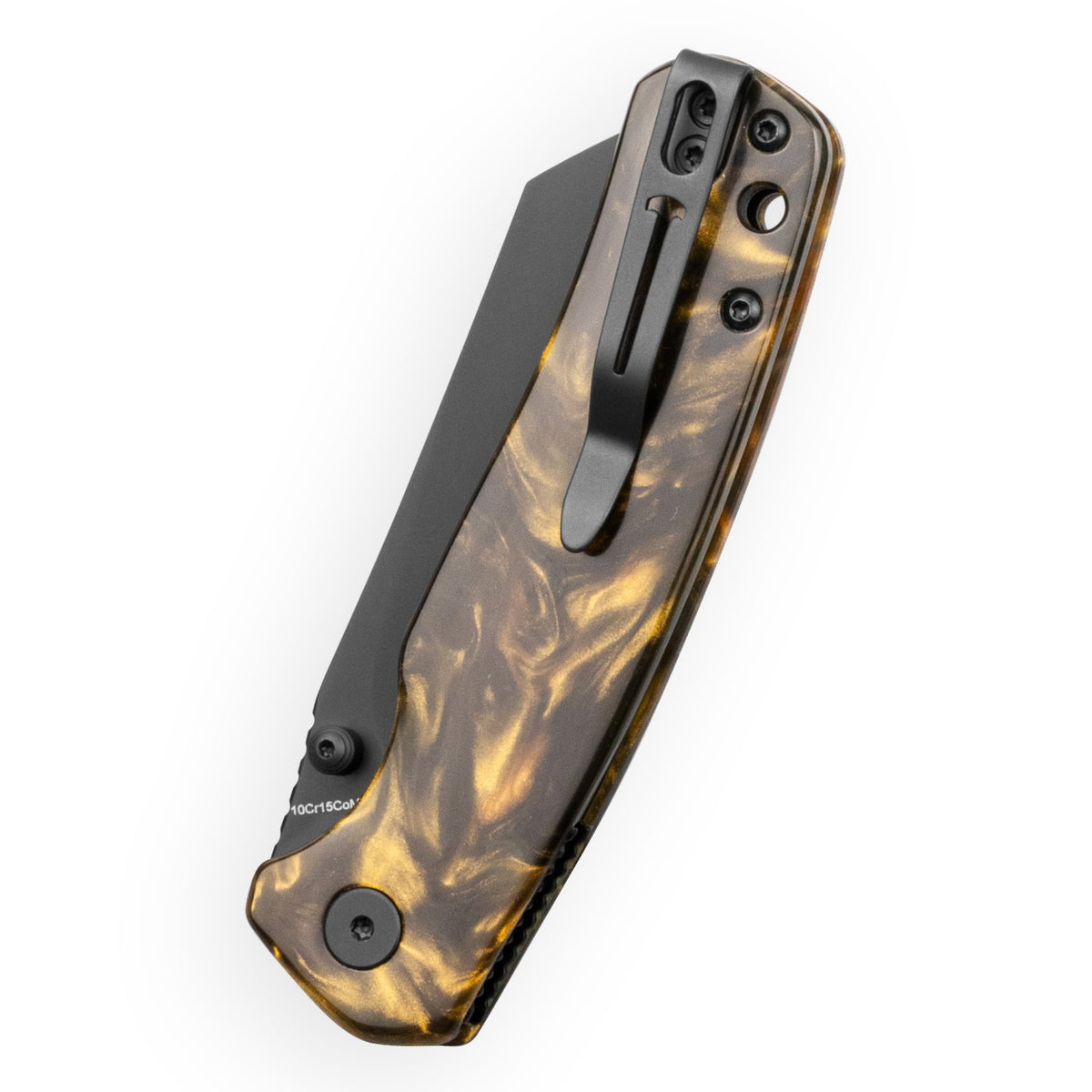 Bestechman Cicada's Wing-TL BMK24-R-4 10Cr15CoMoV Blade Brown Resin Handle Top Liner Lock Folding Knife